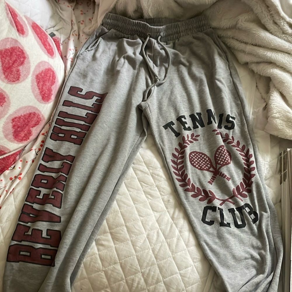 Medium Grey & Red Sweatpants